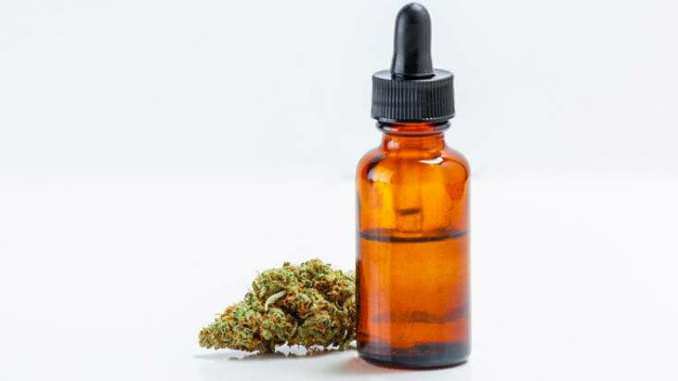 frasco de tintura de cannabis